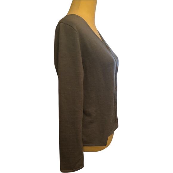 Eileen Fisher 100% Merino Wool Cardigan, Cornflower Blue, Size Large Petite - Picture 2 of 5